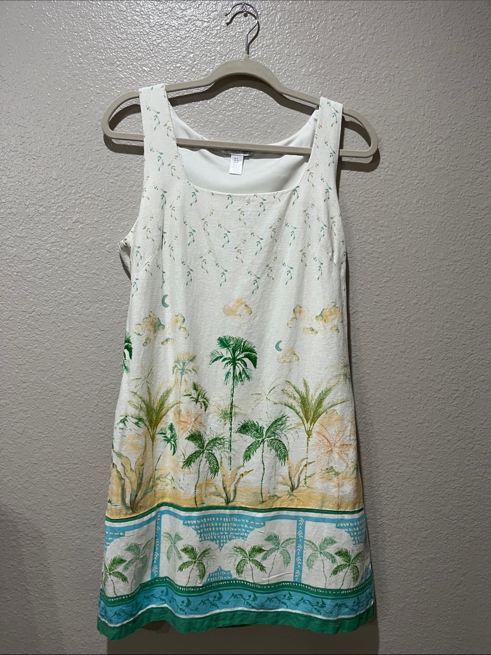 London Times Cream White Dress Label Detail Sz 6 Lightweight Sleeveless TC0726